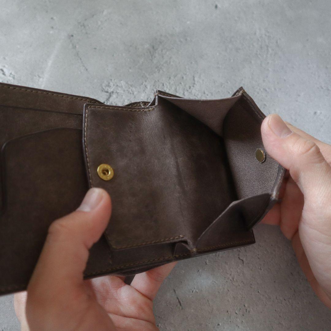 【受注制作】オコシ金具の三つ折り財布　Rondine　フルハンドメイド