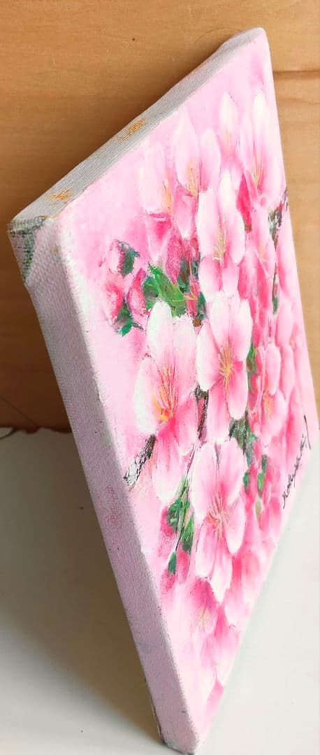 油絵　桜　洋画家　池畠 史幸 新作真筆