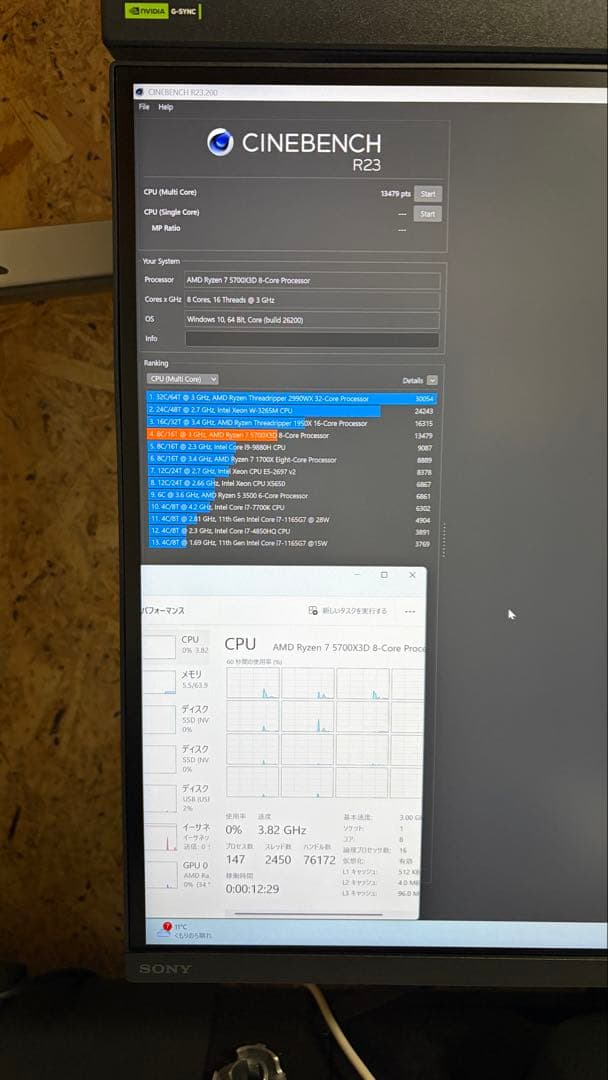 動作確認済み AMD Ryzen 7 5700X3D