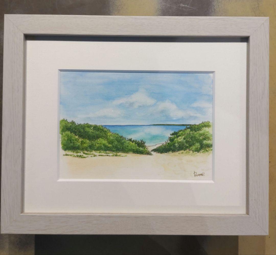 宮古島　砂山ビーチ　（水彩画）
