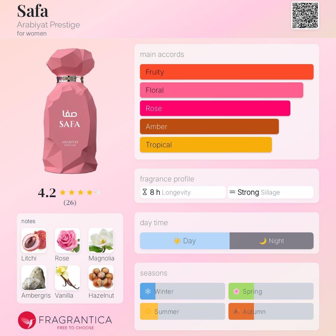 香水(女性用) ARABIYAT PRESTIGE SAFA Eau de Parfum