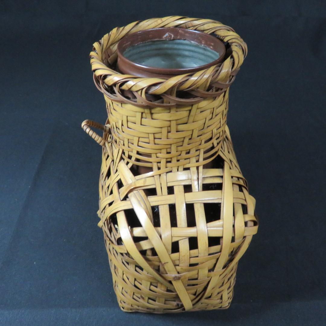 花籠 竹籠 茶道具 茶器 花入 使用感あり 花器 銘