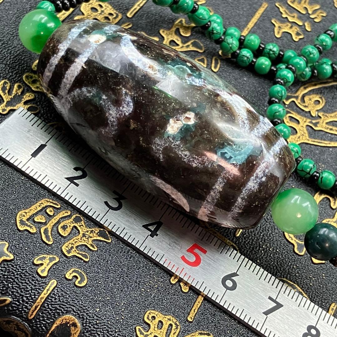 綠砂 朱砂 如意樹天珠ネックレス