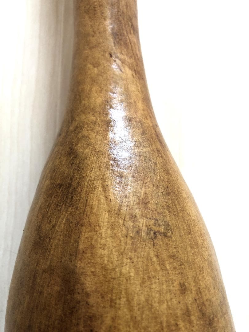 【美品】漆塗り瓢箪（拭き漆/茶色）大長ひょうたん #J013 縁起物