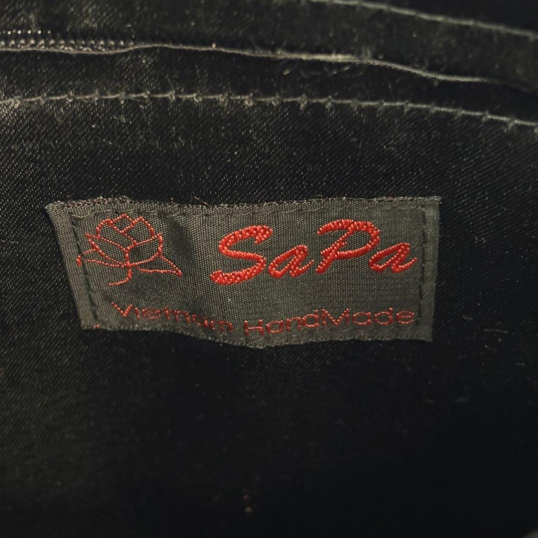 SaPa Vietnam Handmade ビーズバッグ 花柄 ハンドバッグ