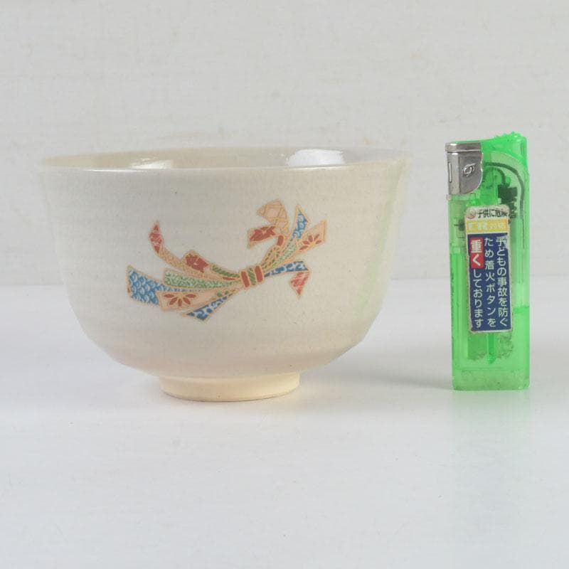 茶道具　京焼　加藤昌山作　色絵金彩　束熨斗文　数茶碗　五客　C　A80