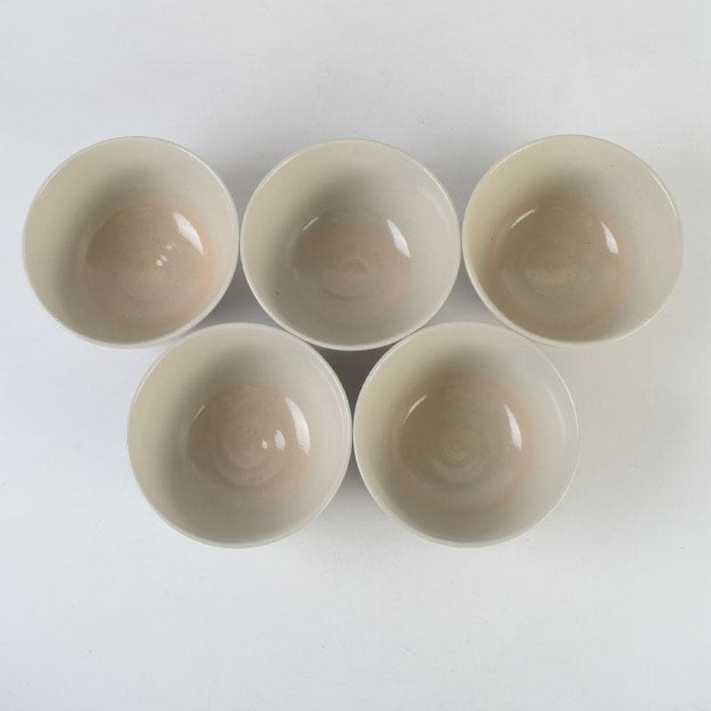 茶道具　京焼　加藤昌山作　色絵金彩　束熨斗文　数茶碗　五客　C　A80