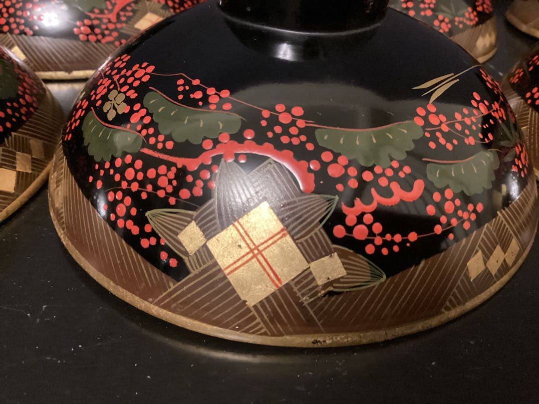 10客　木箱　懐石道具 吸物椀 漆器 60年前　お椀　工芸品 茶懐石南天 蒔絵