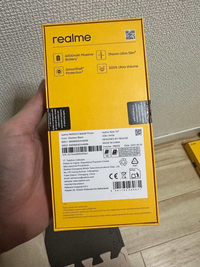 スマートフォン本体 Realme note 70T 4+64GB