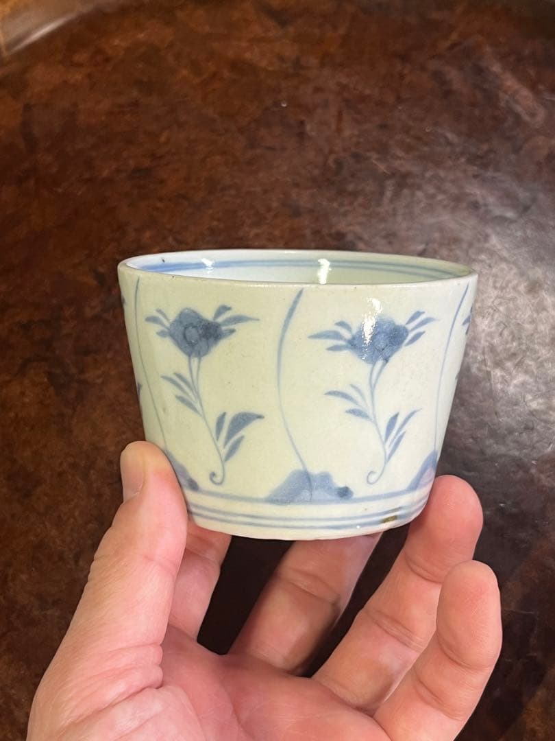古伊万里　蔓草　蔦草　霊芝　立涌　蕎麦猪口　そば猪口　無傷完品　民藝　民芸