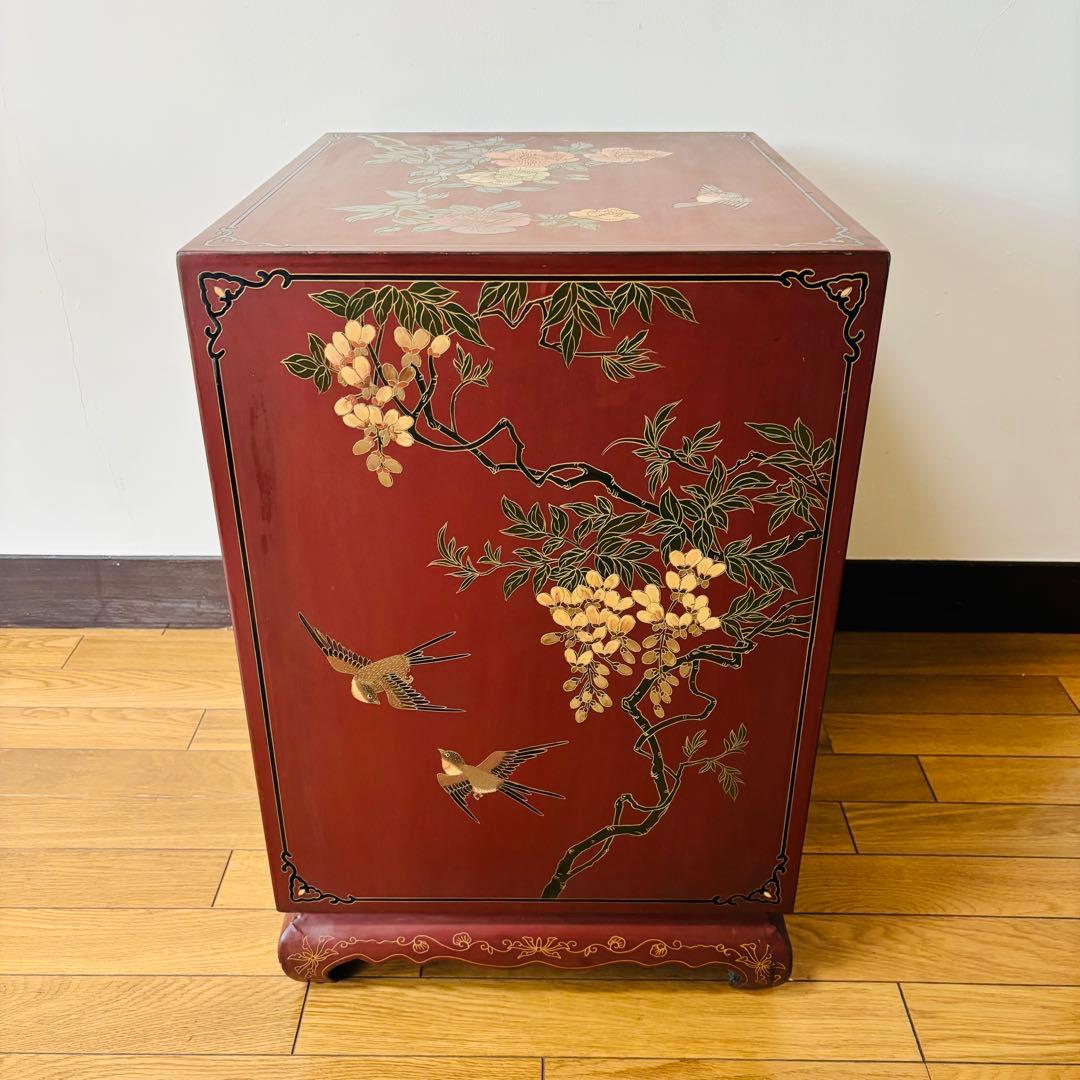 【希少品】中国美術　中国家具　最高級　箪笥　花柄　小鳥　花鳥画 送料込み