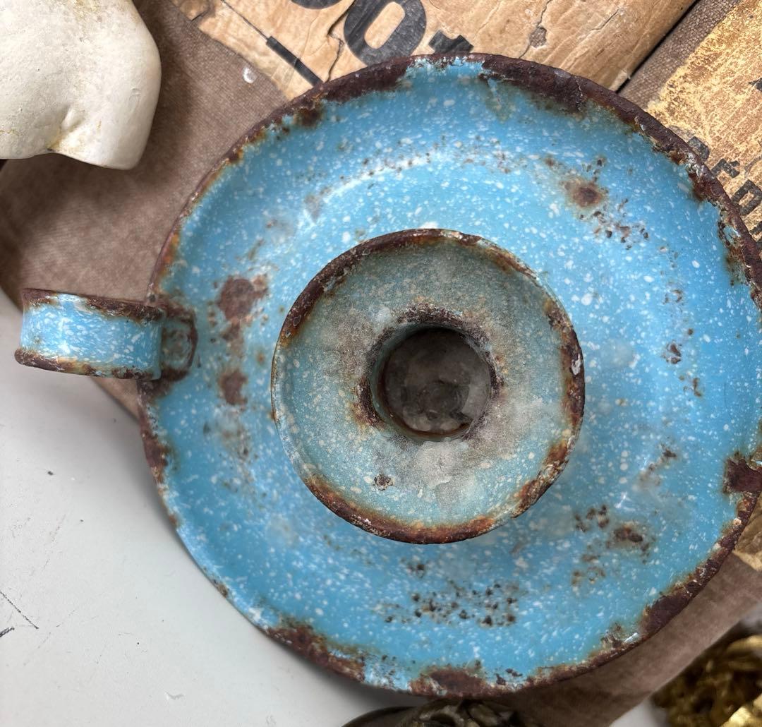 アンティーク雑貨 Antique Enamel Chamberstick