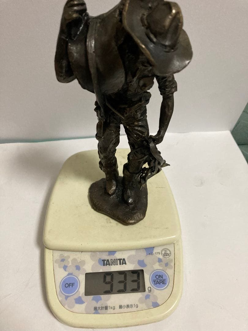 美國西部人物像，在銘あり，真鍮製，細工