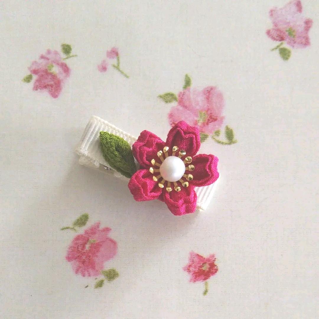 つまみ細工のベビークリップ 春色 桜