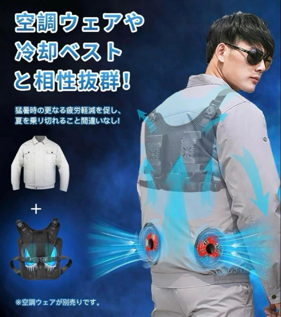 冷却服 ペルチェ素子式 バッテリーセット 10000mAh大容量