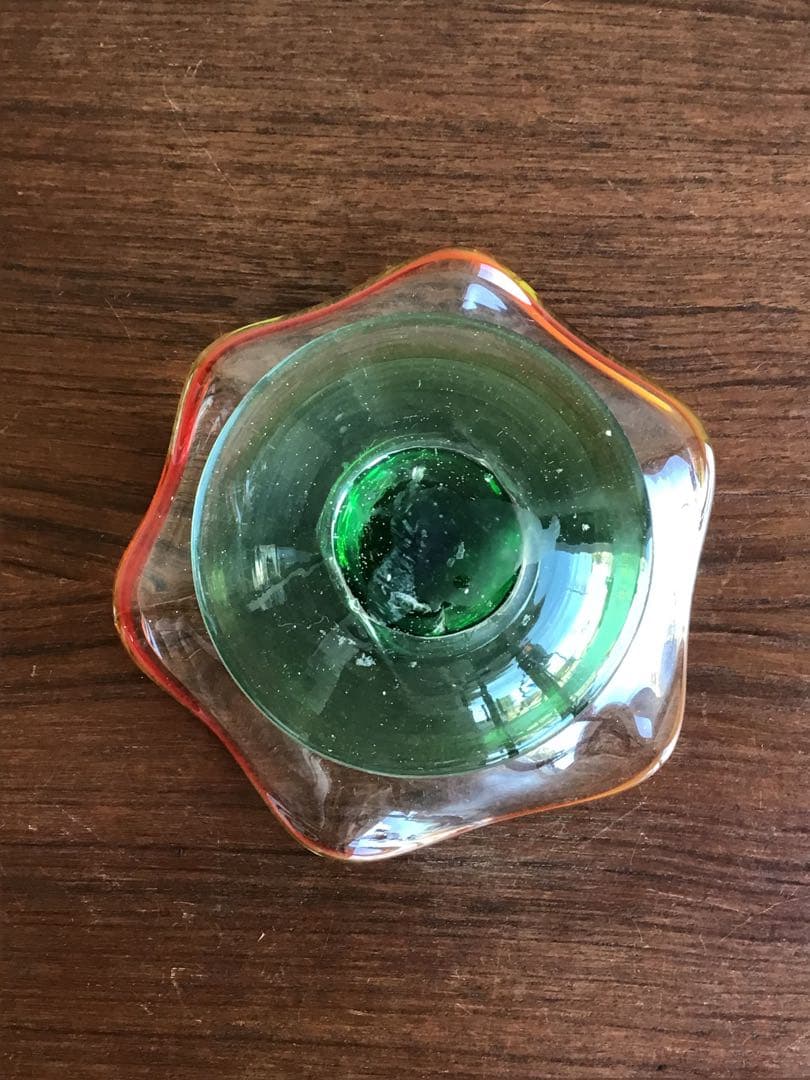 昭和レトロ　脚付き氷コップ　古雑貨　古道具　アンティーク　気泡