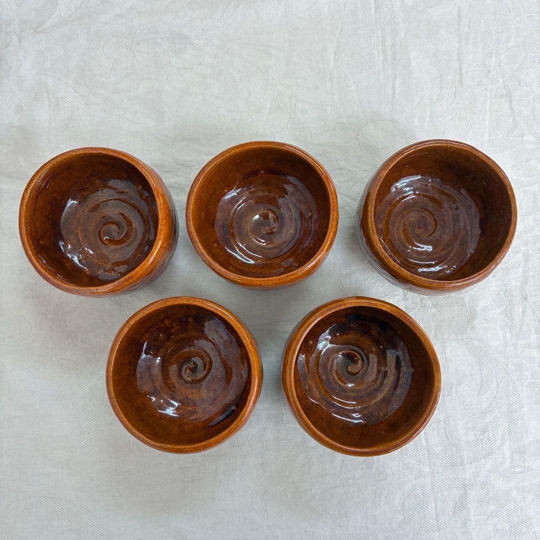 【大樋焼】 村松翠山造 くみ出し茶碗 茶碗 5客セット ヴィンテージ