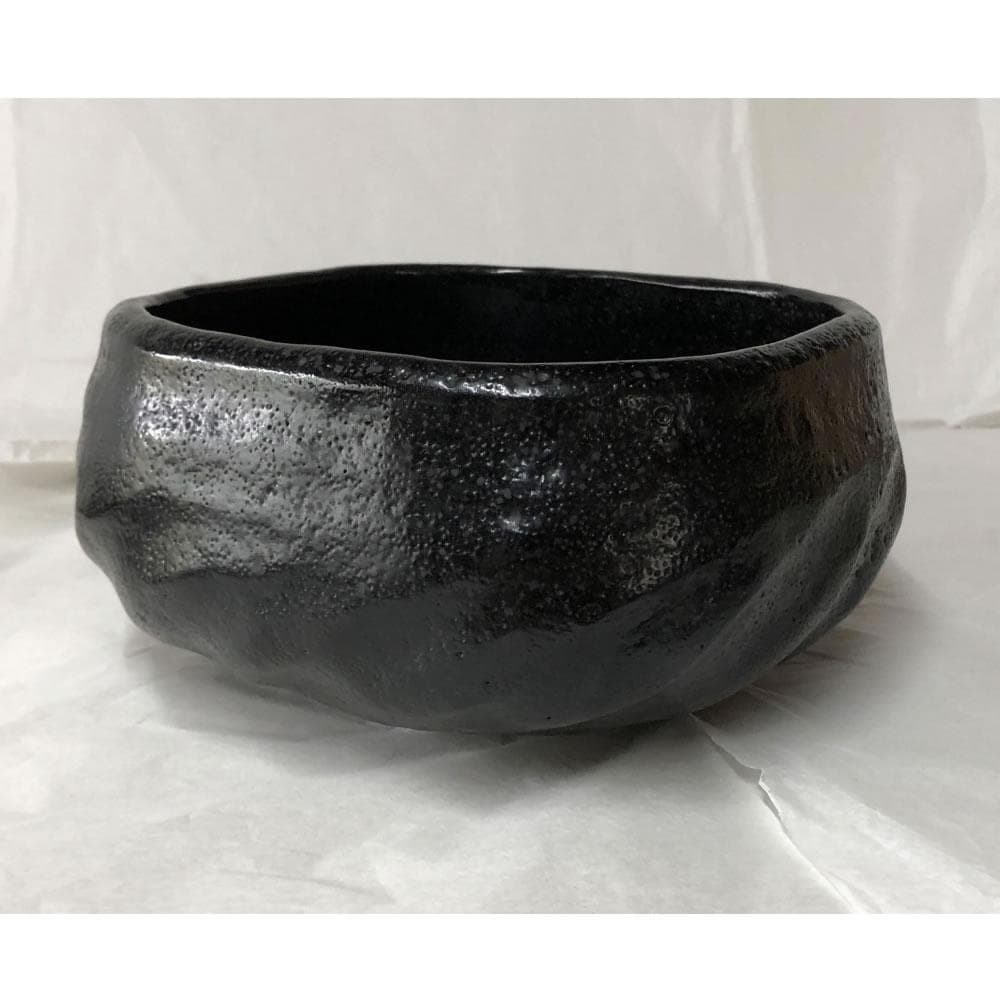 e2594 黒 菓子鉢 平安 楽入 共箱 黒楽 鉢 吉村楽入 茶道具