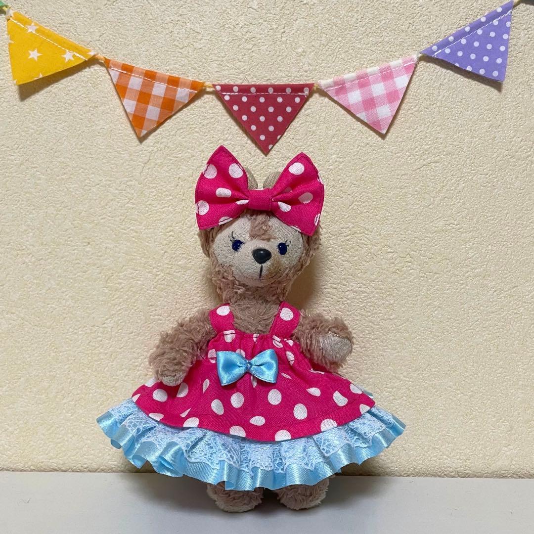 ハンドメイド★サテンレース♡ドットワンピース★ぬいば♡ストラップ用。パルパルーザ