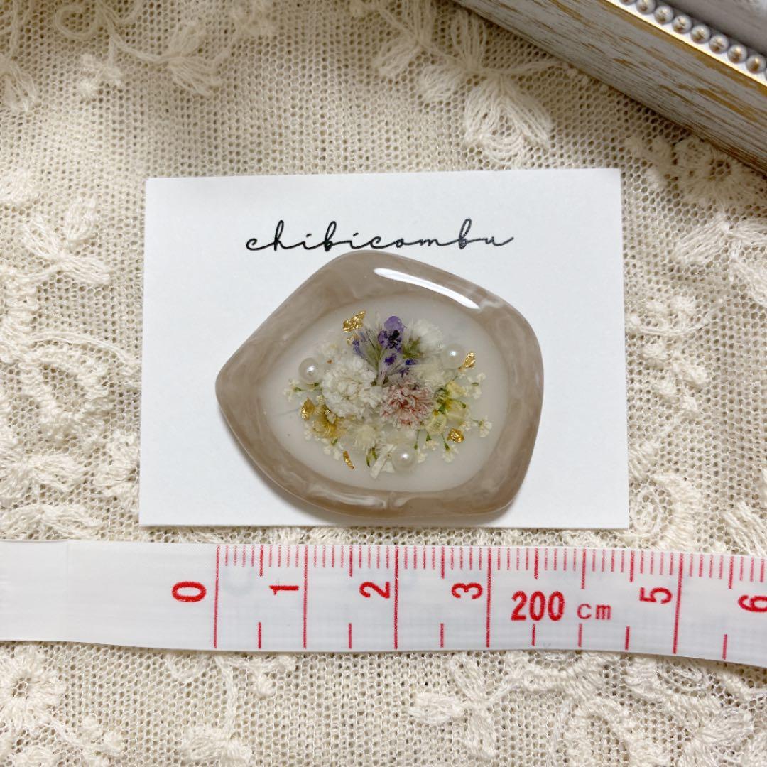 ハンドメイド　レジン　お花　ヘアゴム　ポニーフック　ブローチ　no.132