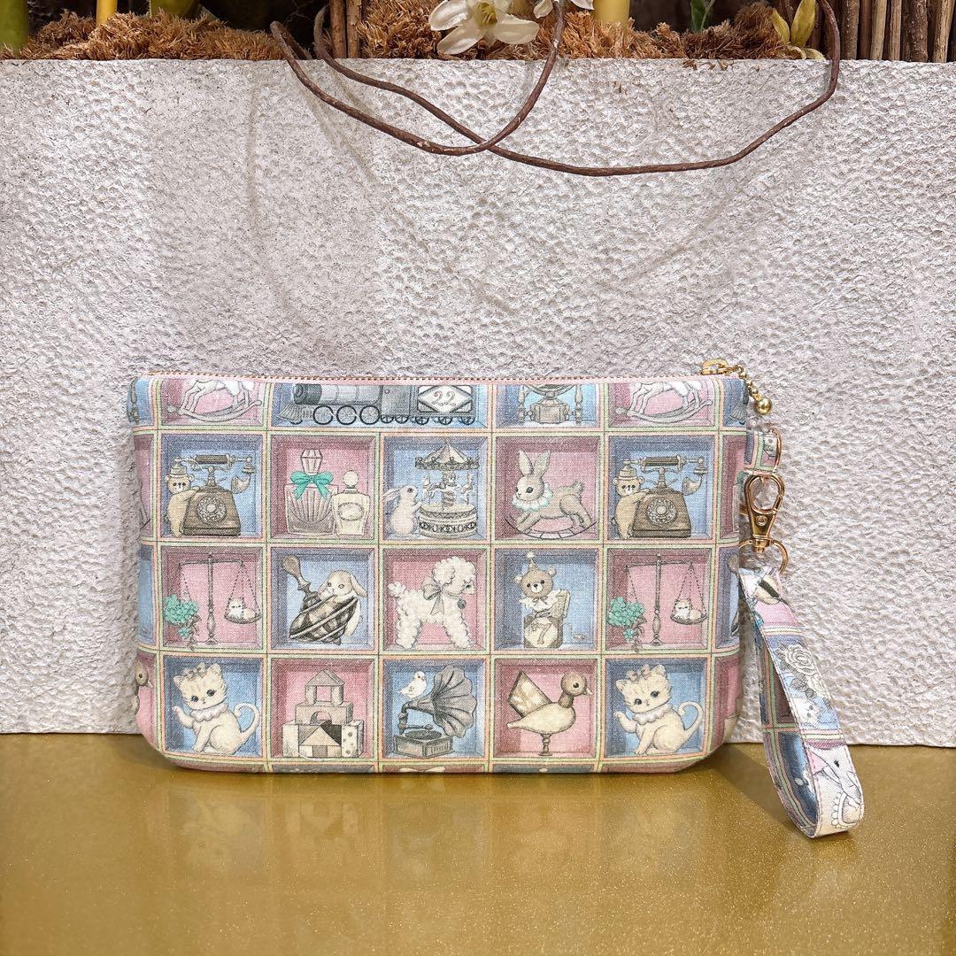 みさ☆彡　ふんわりフラットポーチ　ユキエモン　ハンドメイド