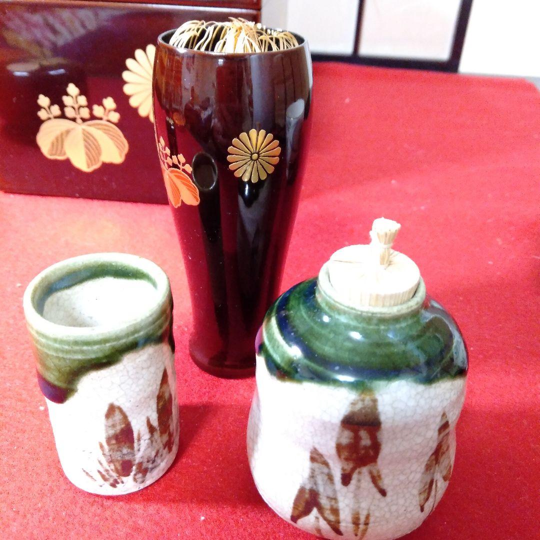高台寺蒔絵　溜塗利休茶箱　美品