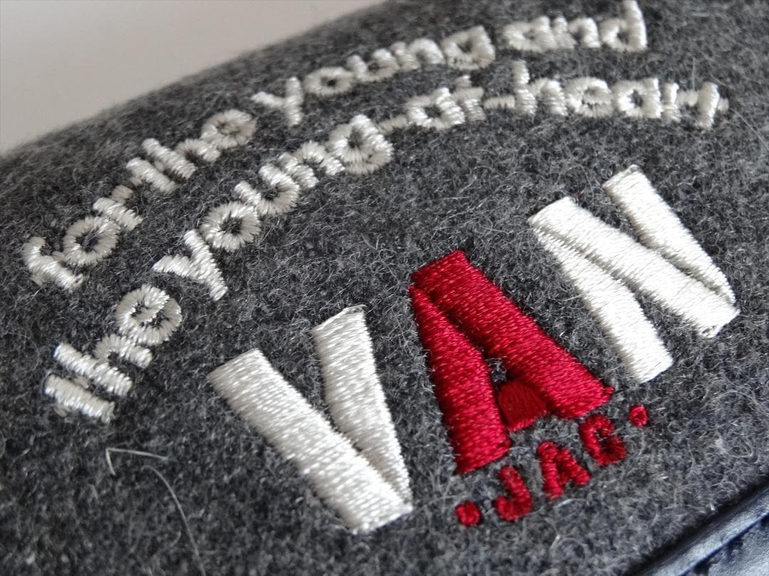 VAN JAC ヴァンヂャケット 牛革×メルトン アーチロゴ刺繍 メガネケース