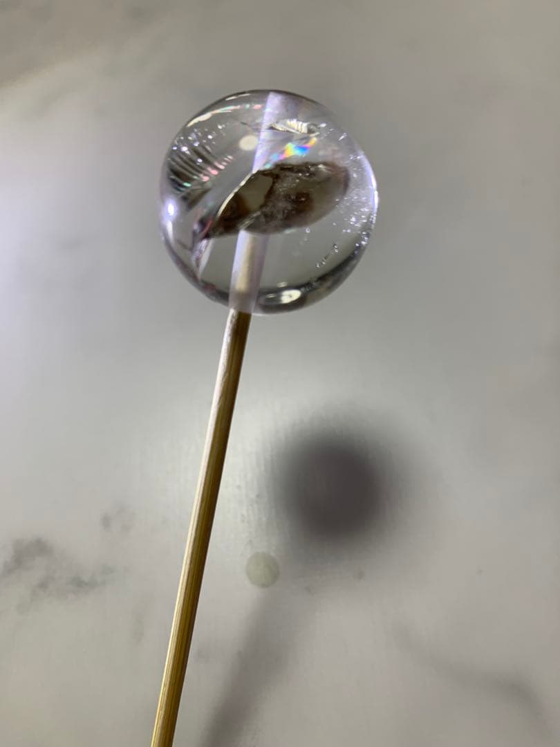 水晶　特大大玉　24ミリ　虹入り