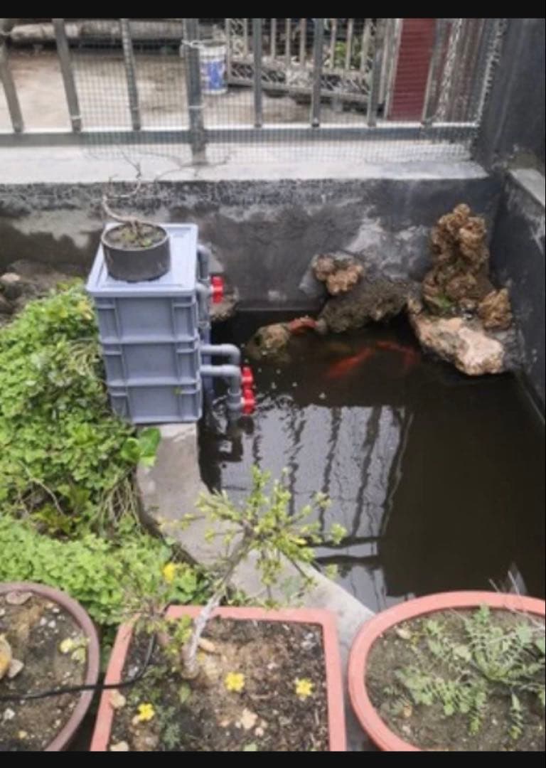 池水槽濾過器1段階ろ材満タン付き三段式万能濾池大型水槽濾過層 フィルター送料込み