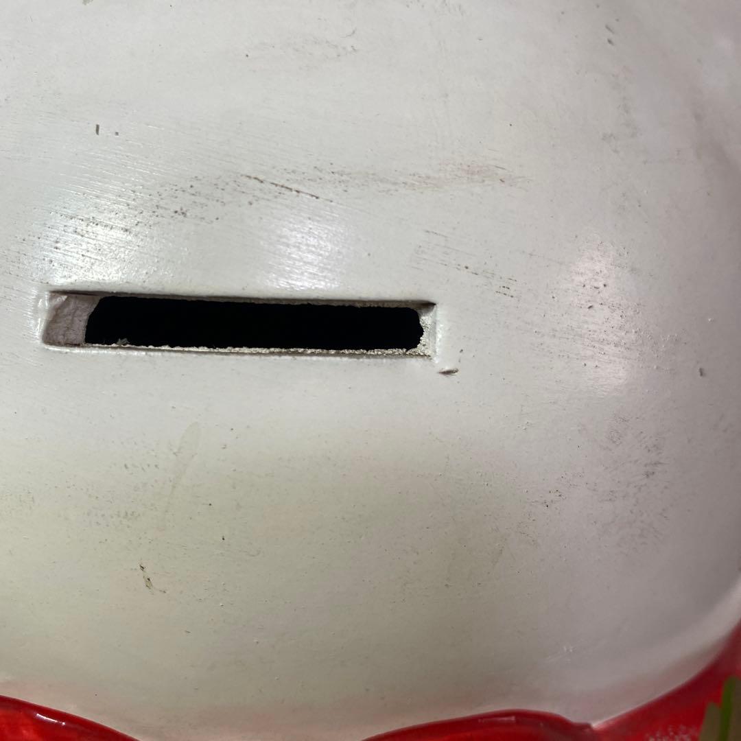 貯金箱招き猫 陶器製 左手挙げ