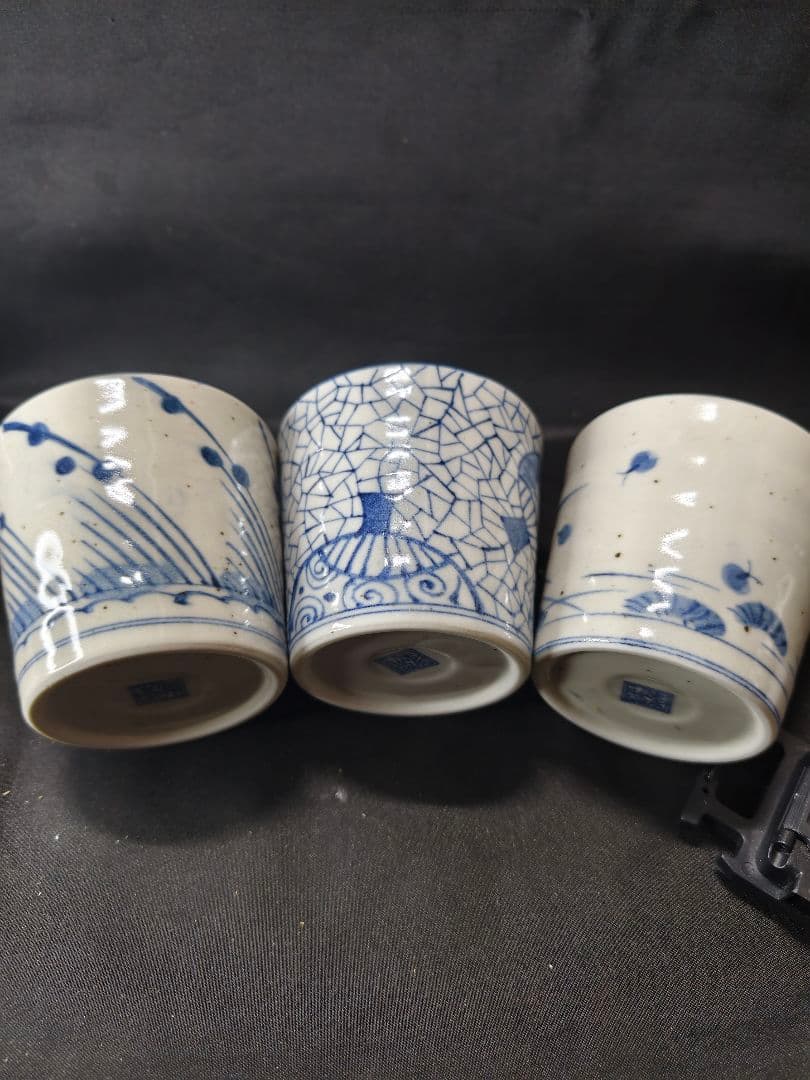 京焼蕎麦チョコ6個 染付 龍峯造 飾り箱付き 未使用美品 蔵出し 送料無料