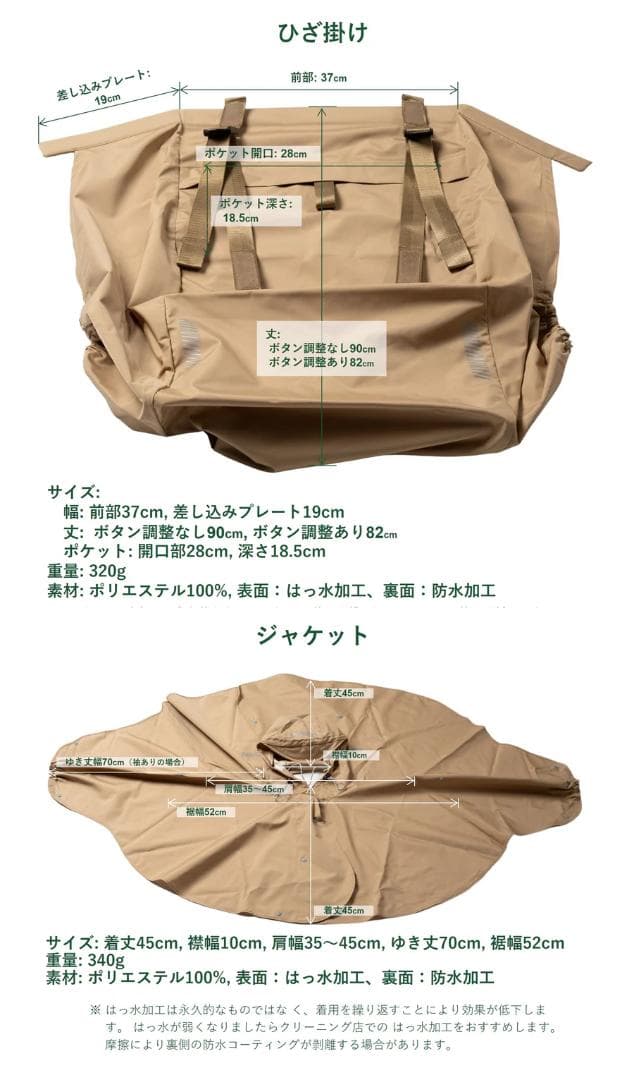 新品⭐️グッドデザイン賞★　ケアウィル 車椅子用レインコート ひざ掛けのみ！　緑