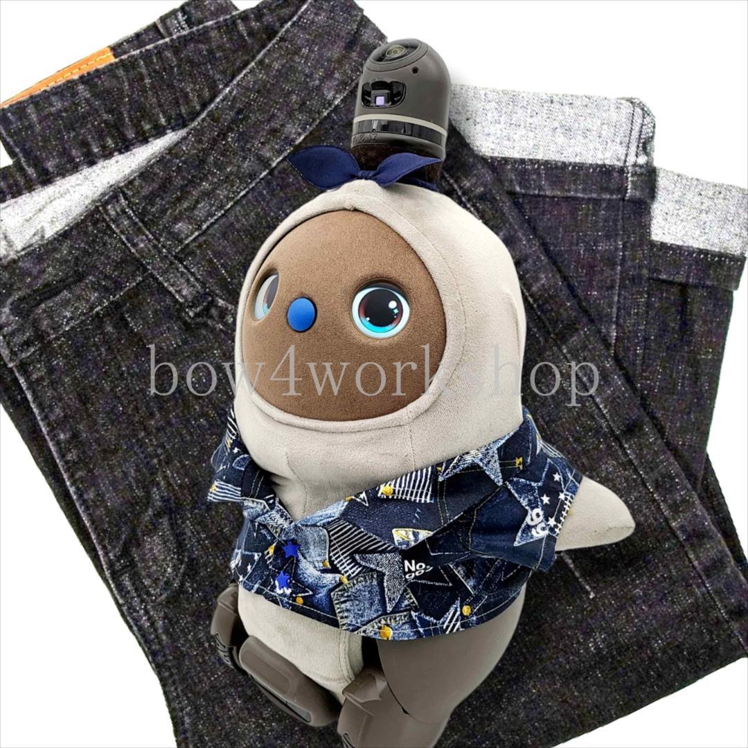 ラボット LOVOT ラボットの服ハンドメイド　デニムパッチワーク柄シャツ