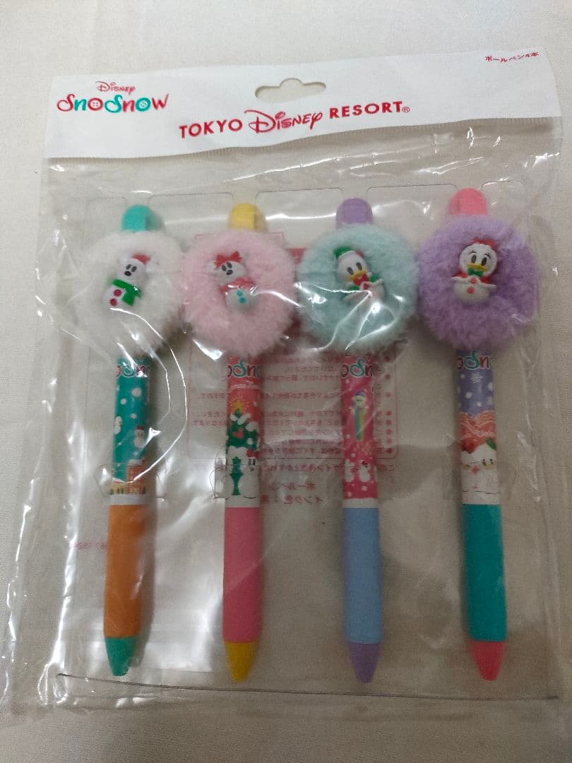 新品 ディズニーリゾート クリスマス スノースノー ボールペン セット