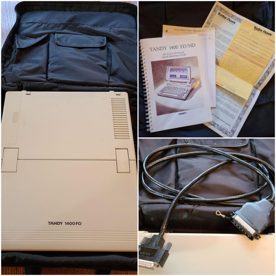 作動確認！　USA購入 ビンテージパソコン Tandy 1400 FD&ケース