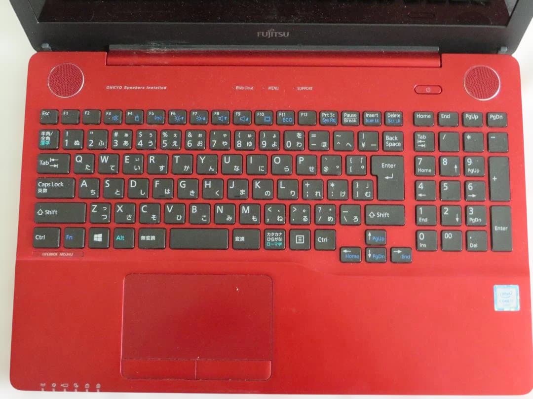 富士通 ノートPC 赤色 日本語キーボード