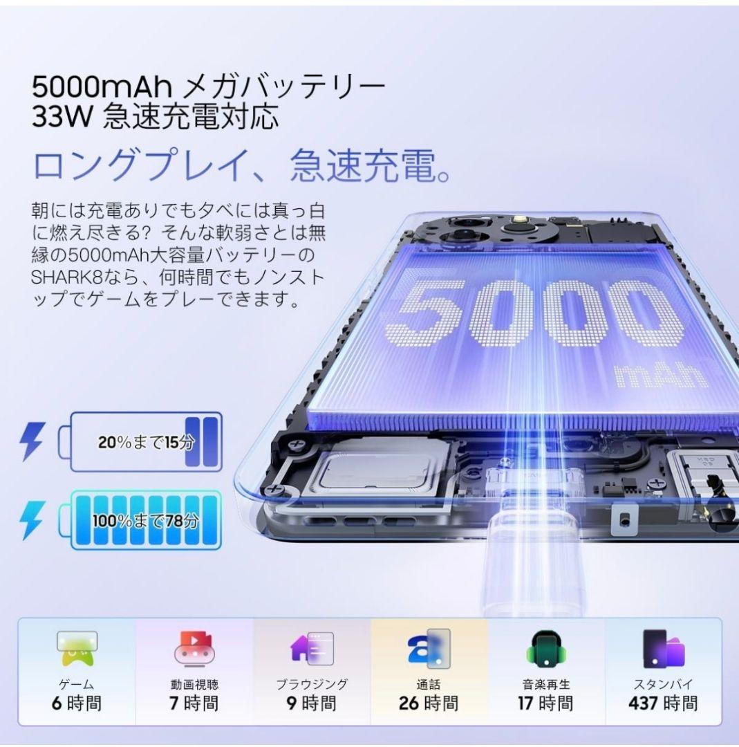 【美品】Blackview Shark8 SIMフリー スマートフォン