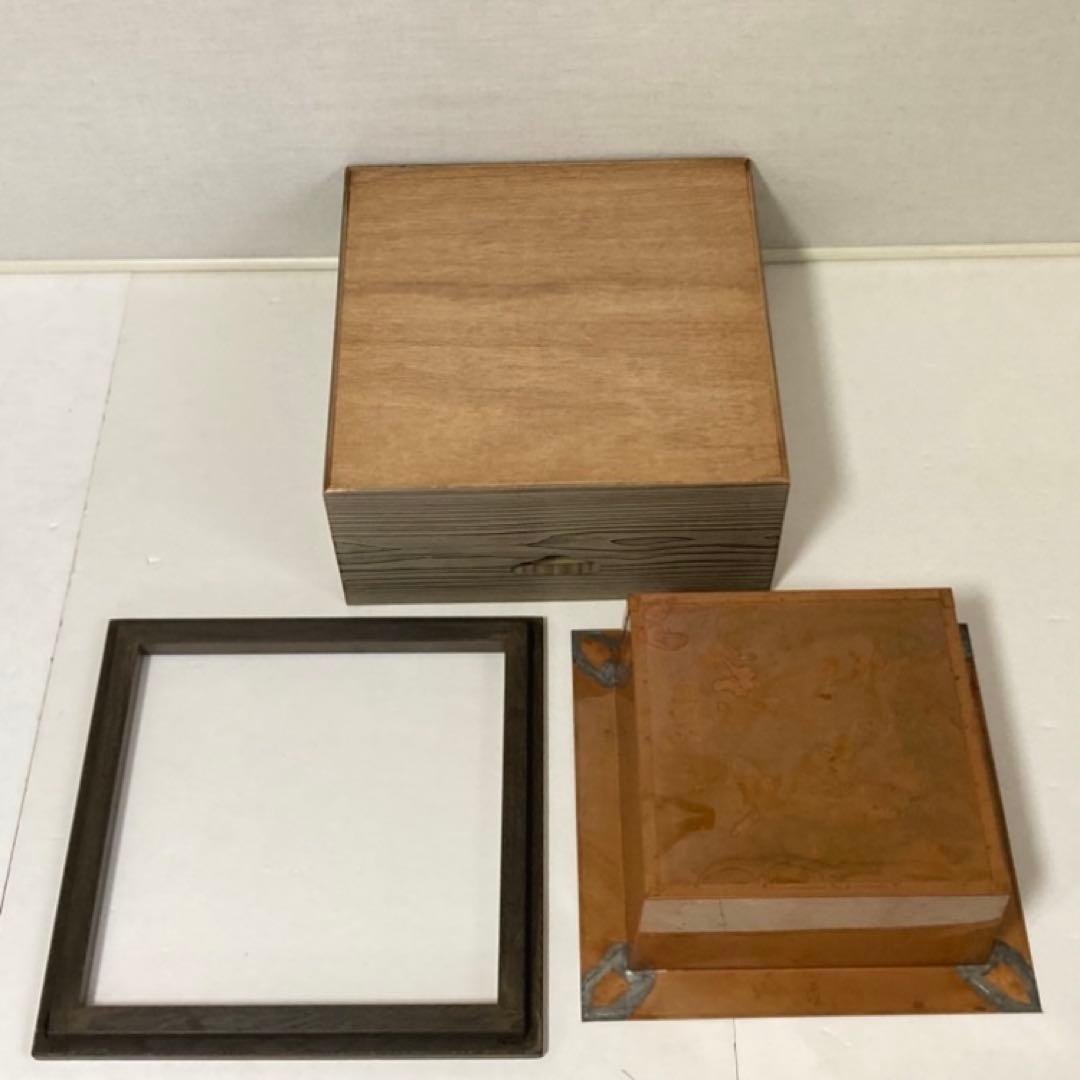 置炉 火鉢 時代杉 木製 銅製 角型 箱型 和風 置物 和モダン 茶道具 レトロ