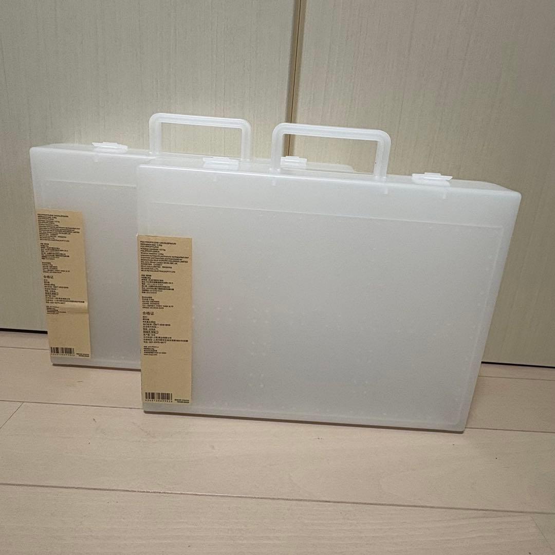 【2個セット】無印良品 自立収納できるキャリーケース A4 透明