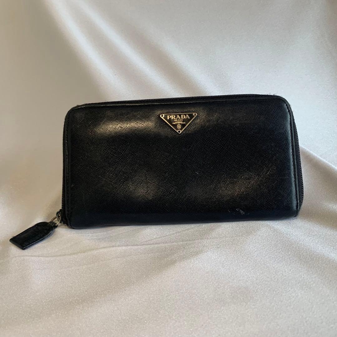 【フォローお値引き特典適用】PRADA プラダ　長財布　黒　サフィアーノ