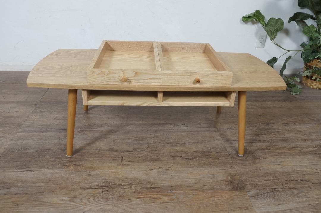 【新品・未使用】 センターテーブル 両面 引き出し付き　110cm
