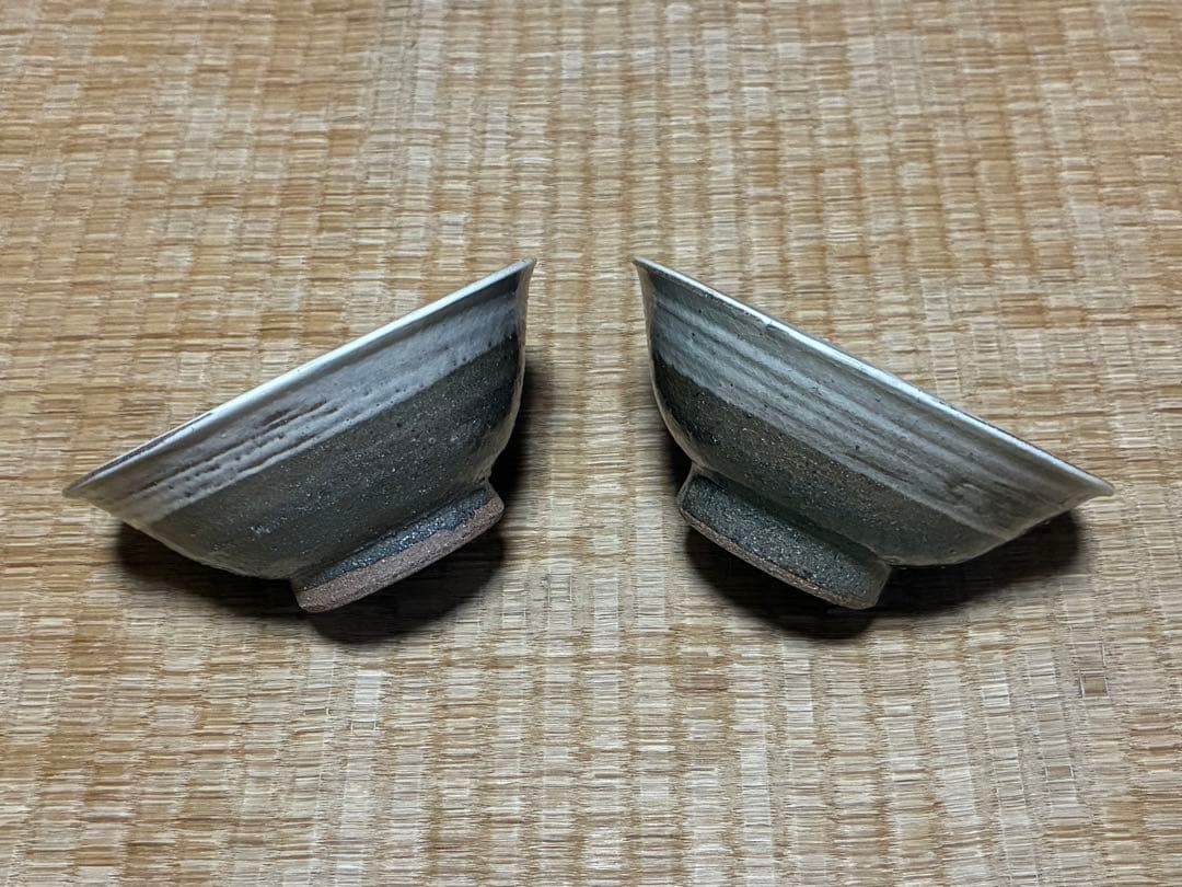 茶道具 刷毛目 茶碗 陶器 渦巻き模様 三点 まとめて