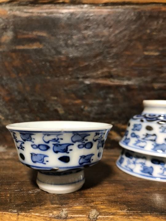 レトロ　磁器　波千鳥