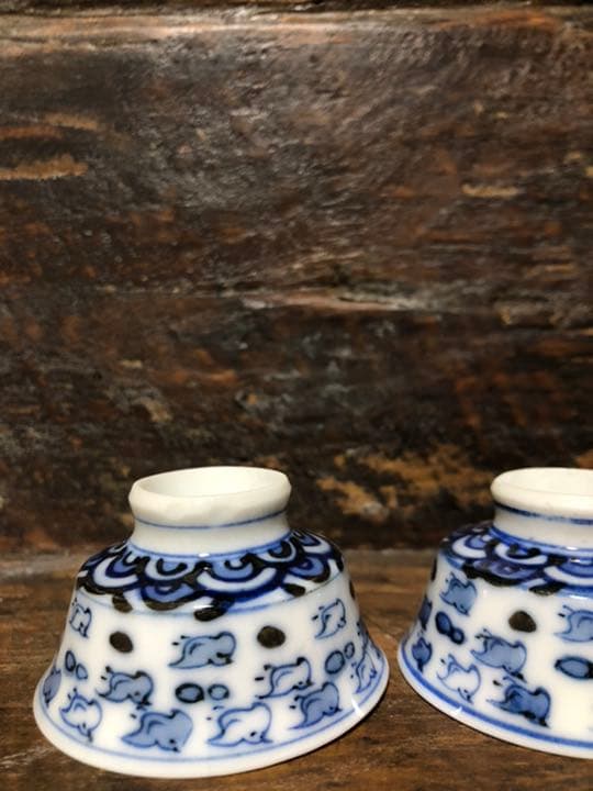 レトロ　磁器　波千鳥