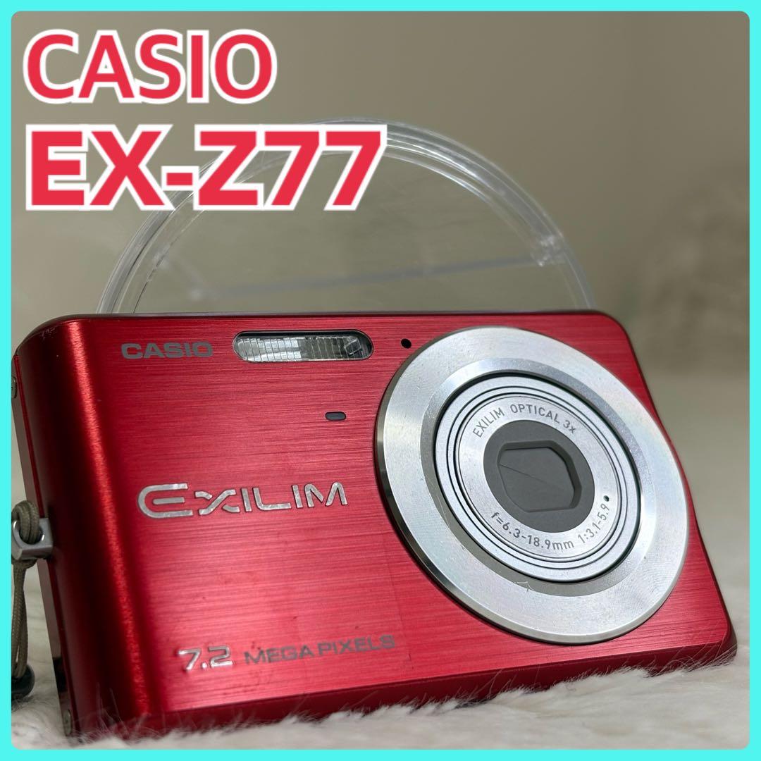 CASIO カメラ　エクシリム　EX-Z77 レッド コンデジ　動作品