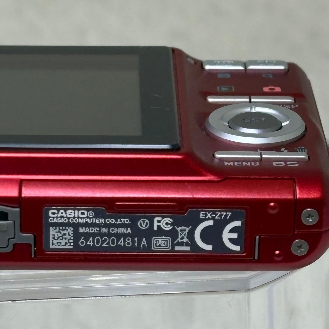 CASIO カメラ　エクシリム　EX-Z77 レッド コンデジ　動作品