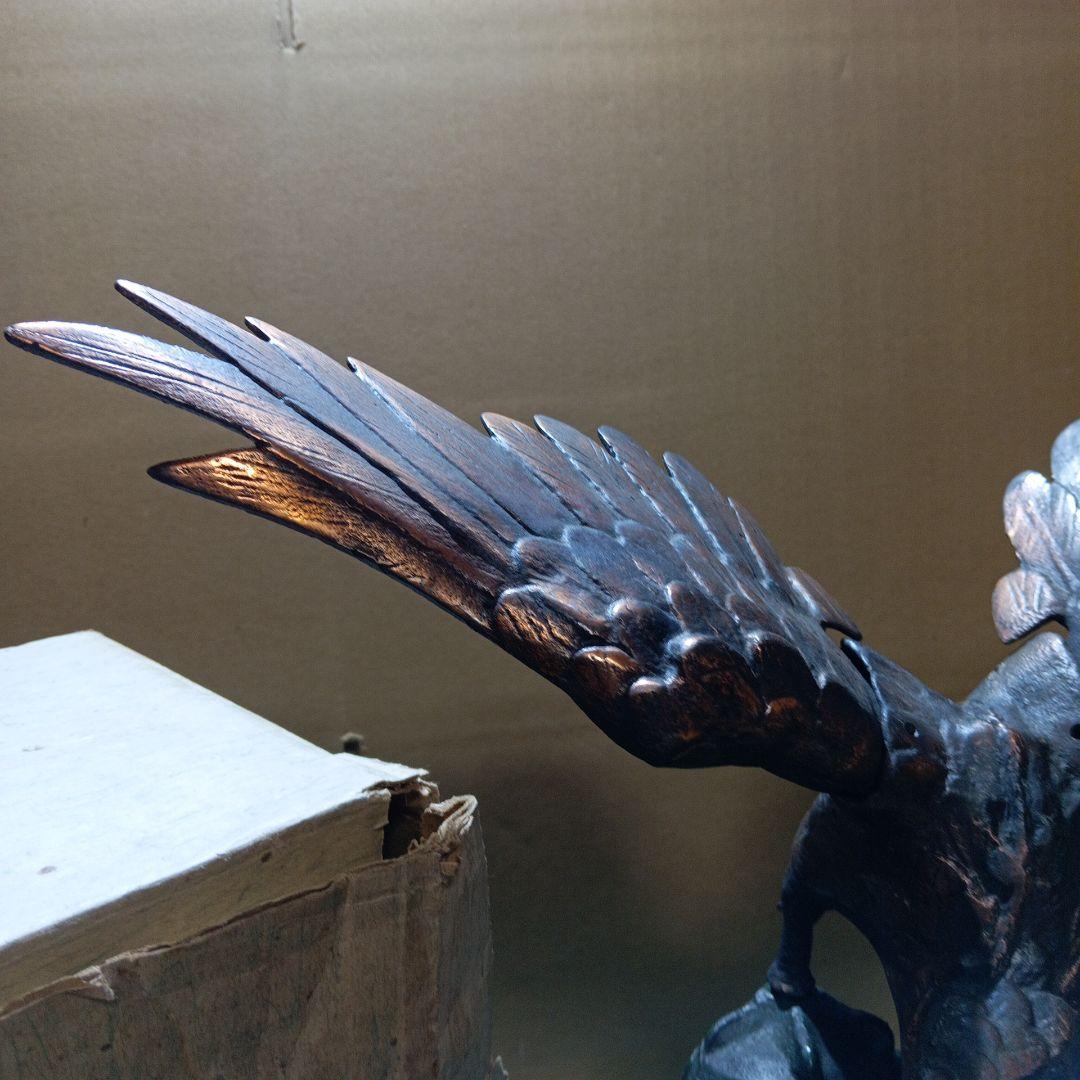 鳥の金属彫刻　仏教美術 古鉄製 仏像 3キロ以上