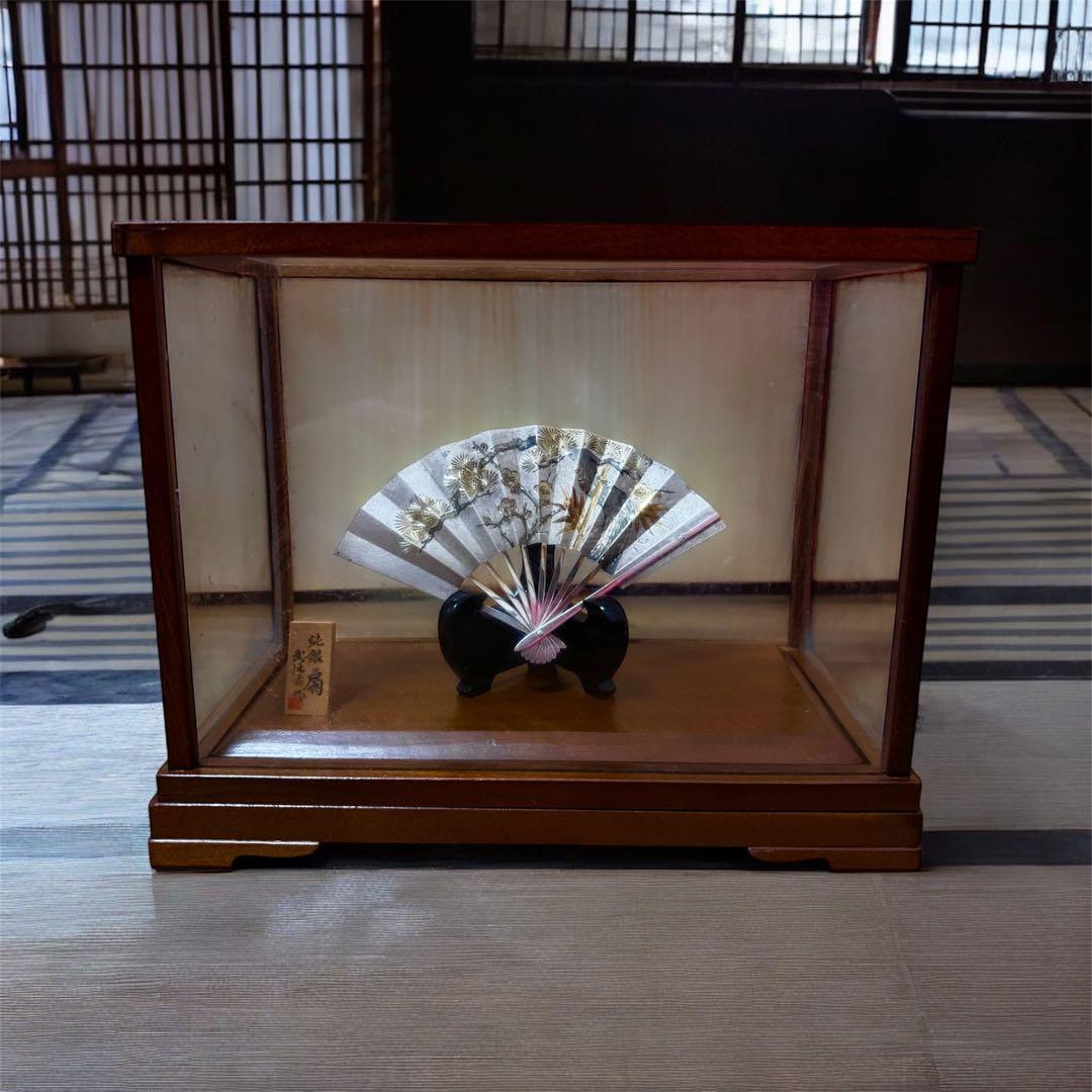 武比古純銀 扇子 四寸五分 銀製 飾り扇松竹梅共箱付き伝統工芸