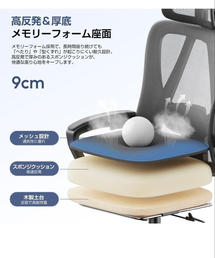 勉強椅子 パソコンチェア ゲーミングチェア 在宅ワーク 疲れにくい150kg耐荷