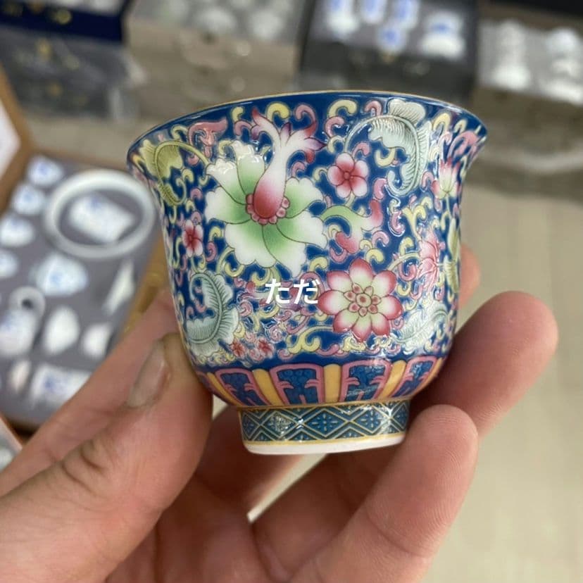 中国茶器 琺瑯彩主人杯セット 茶器 飲茶食器 煎茶具 未使用品